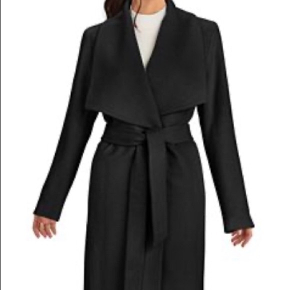 COLE HAAN Full-length Belted wrap coat. - Picture 1 of 15